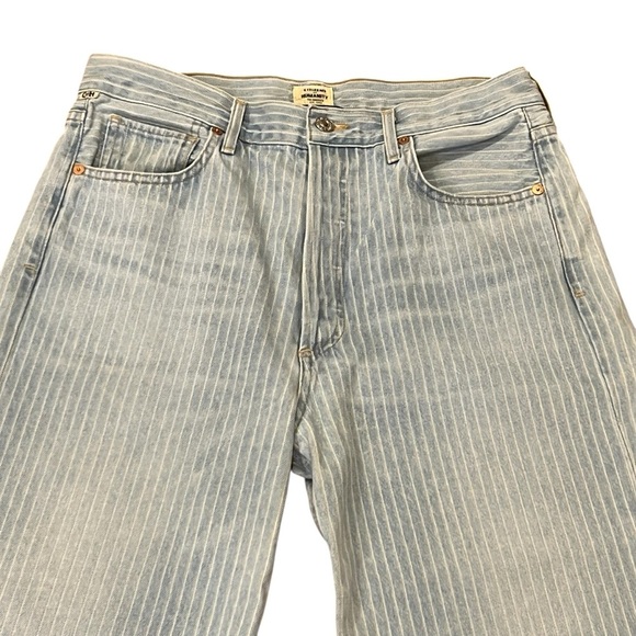 CITIZENS OF HUMANITY Sacha Wide Leg High Rise Crop Laguna Stripe Size 30 - Picture 5 of 16